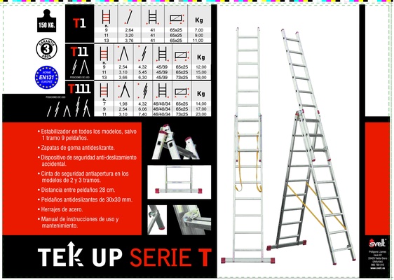 Escalera Transformable 2 Tramos 9 Pelda�os