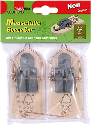 Supercat Trampa de Ratones de Madera Fsc