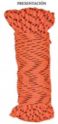 Cuerda Poli�ster / Trenzado Color Naranja Fluor 3mm 20 metros