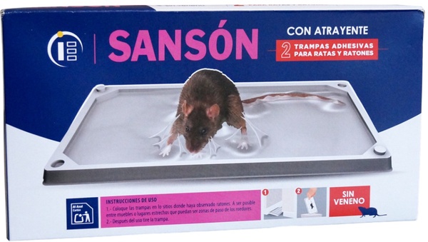 Sanson Trampa Ratas Adhesiva para Ratas y Ratones 2 ud