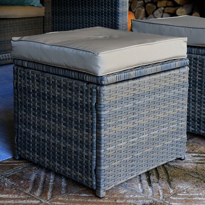 Conjunto Jardin Bali Mesa Alta + 2 Sofas + 2 Pufs 