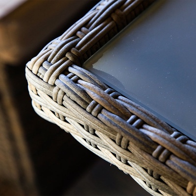 Conjunto Jardin Bali Mesa Alta + 2 Sofas + 2 Pufs 