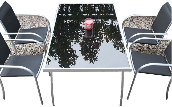 Mesa Jardin + 4 Sillas Modelo Brasil