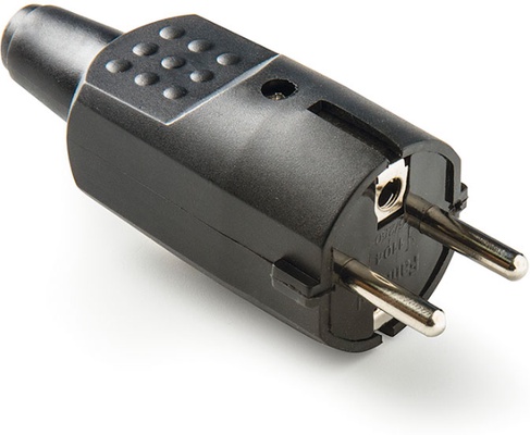 Clavija 4.8mm Caucho 16a-250v Negro Duolec