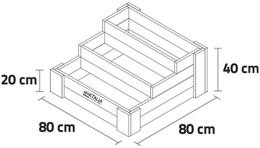 Huerto Madera Escalera Box Stairs 80