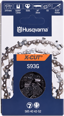 Cadena Motosierra Husqvarna S93g 52 Eslabones 1.3mm Paso 3/8 Cadena Motosierra Husqvarna S93g 52 Eslabones 1.3mm Paso 3/8