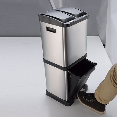 Cubo Pedal Ecologico 3 Compartimentos Habitex