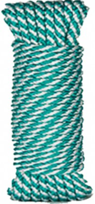 Cuerda Polipropileno / Helicoidal 5 mm 15 Metros Verde/Blanco
