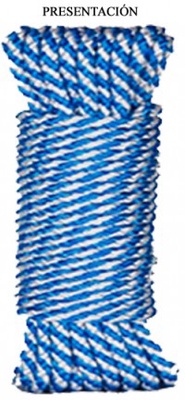 Cuerda Polipropileno / Helicoidal 5mm 15 metros Blanco/azul