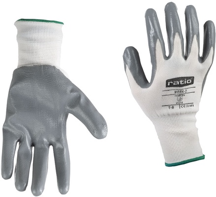 Guante Nylon Recubierto Nitrilo Gris Work 2 Talla 8