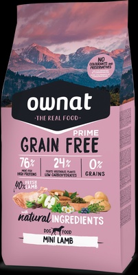 Pienso Perros Ownat Grain Free Prime Mini Cordero 3 kg