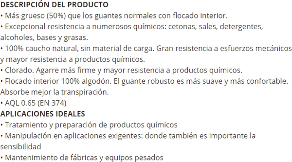 Guante Caucho Natural Ansell Extra T.8 87955