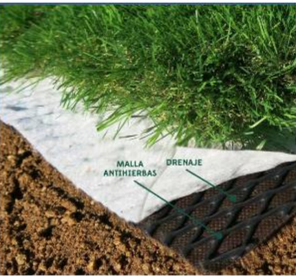 Malla de Drenaje Cesped Artificial Soldrain, Nortene 1x10m