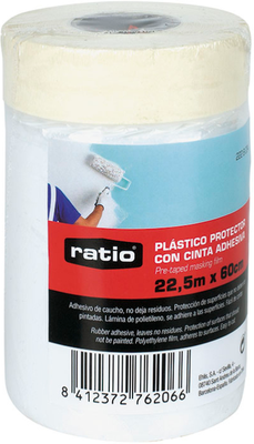 Cinta Adhesiva de Pintor Ratio Pl�stico Protector 60cm X22,5 m