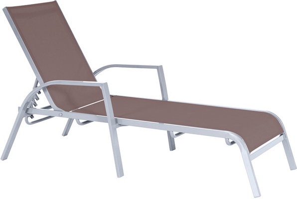 Tumbona Apilable acero Textil 193x64 cm Azul