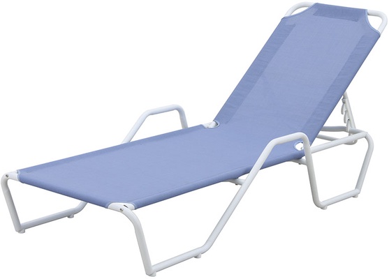 Tumbona Apilable acero Textil 193x64 cm Azul