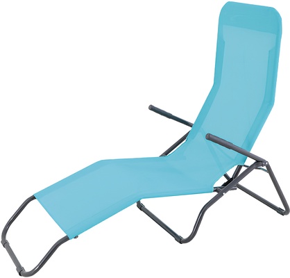 Tumbona Jard�n Reclinable Acero Textil Azul