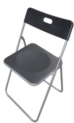 Silla Plegable Plastico Metal Negro