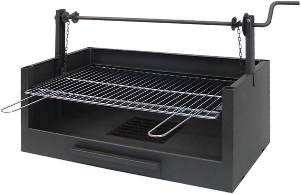 Cajon Barbacoa con Elevador y Parrilla Cincada 73x40x50 Cms.