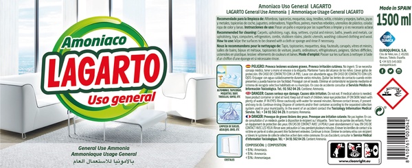 Amoniaco Lagarto Uso General 1,5 litros