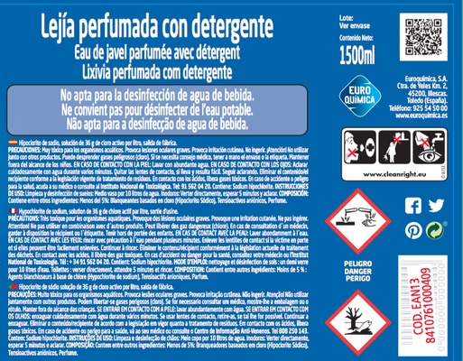 Lejia Lagarto Azul 1,5 litros