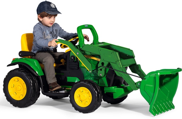 Tractor Electrico Excavadora John Deere Cargador Ground Loader 12v + Remolque