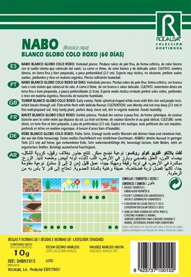 Semilla Nabo Blanco Globo Colo Roxo