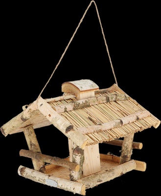 Comedero para Pajaros Mesa Colgante de Abedul con Silo