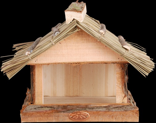 Comedero para Pajaros con Techo de Paja