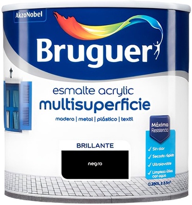 Esmalte Acrílico Brillante Negro Bruguer 750ml Esmalte Acrílico Brillante Negro Bruguer 750ml