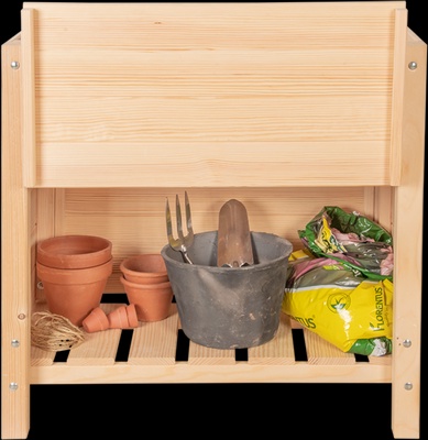 Mesa de Cultivo Elevada con Compartimento de Almacenamiento