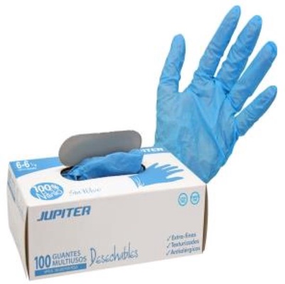 Guantes Jupiter Nitrilo Azul T6 100 Uds