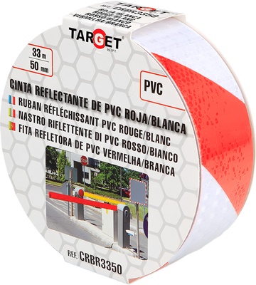 Cinta Reflectante Roja/Blanca 33m x 50mm