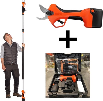 Stocker Tijera Poda a Bateria Magma E- TP35 con Mango Telescopico 155 - 235 cm 2 bateria y cargador incluidos