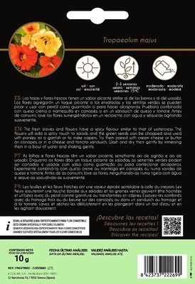 Semilla Flor Comestible Capuchina