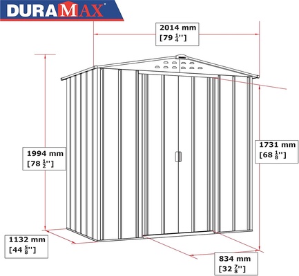 Caseta Jardin Duramax Top Shed 6x4