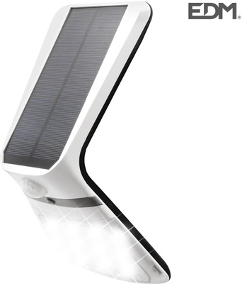 Luz solar exterior jard�n recargable con sensor de presencia Edm blanca 430 lumnes