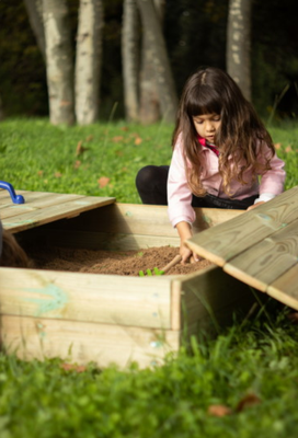 Arenero Masgames Oben Cubierta Madera Rectangular