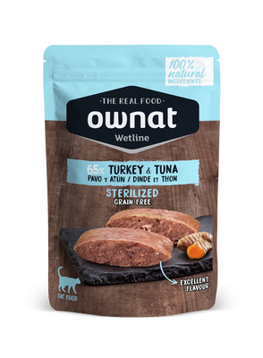 Sobre Wetline Ownat Gatos Sterilized Pavo y Atun