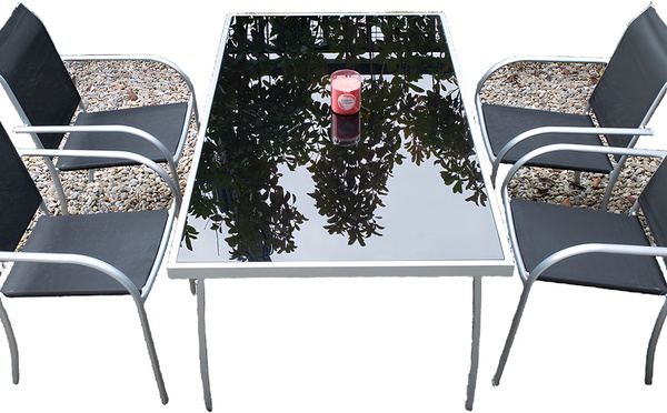 Conjunto jardin brasil mesa + 4 sillas gris Conjunto jardin brasil mesa + 4 sillas gris