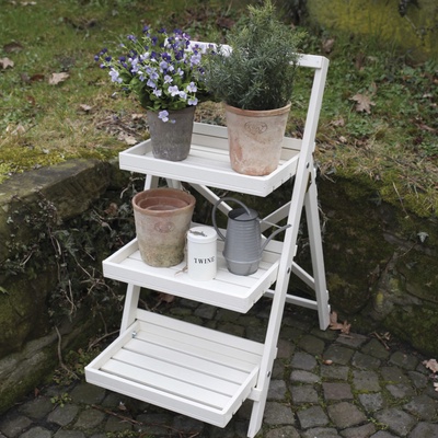 Escalera Macetero Escalonado Blanco
