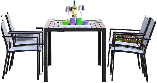Mesa Aluminio Jardin con 4 Sillas Modelo Orlando Mesa Aluminio Jardin con 4 Sillas Modelo Orlando