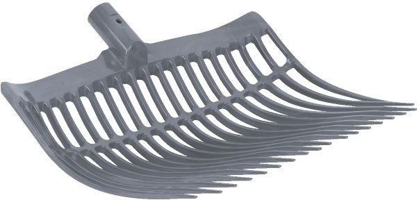 Horca Virutas Estiercol Plastico Gris
