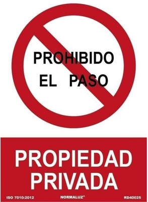 Se�al  Prohibido Paso Propiedad Privada 0,7mm 210x300mm