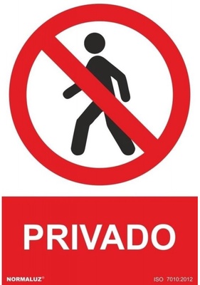 Se�al  Privado  PVC 0,7mm 210x300mm