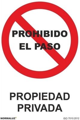 Se�al  Prohibido Paso Propiedad Privada PVC 0,7mm 300x400mm