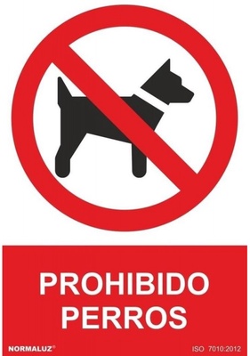 Se�al  Prohibido Perros PVC 0,7mm 300x400mm