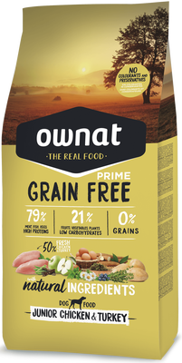 Pienso Perros Ownat Prime Grain Free Junior Pollo & Pavo 12 kg