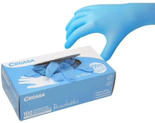 Guantes Cegasa Nitrilo Azul T6-6,5 100 uds