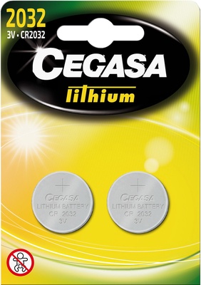 Pila Cegasa Litio CR2032  3V Blister 2 uds